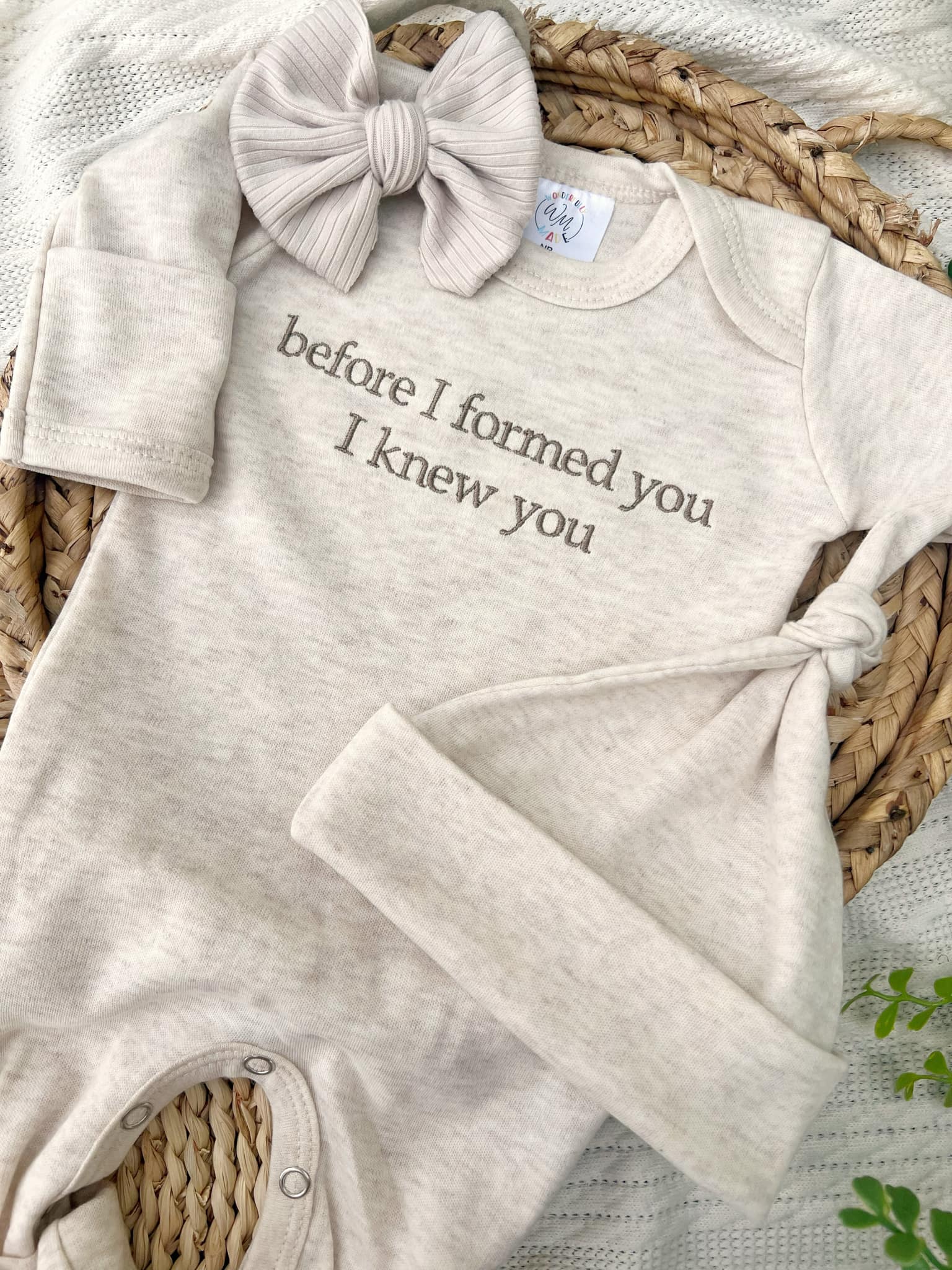 Baby Romper | Before I Formed You, I Knew You print: 0-3M / Romper Only