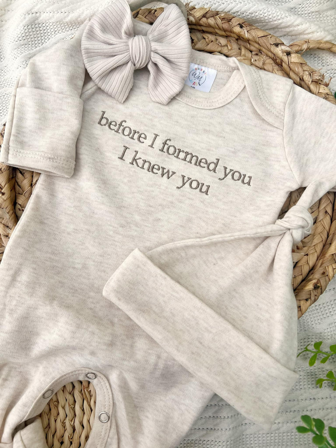 Baby Romper | Before I Formed You, I Knew You print: 0-3M / Romper Only