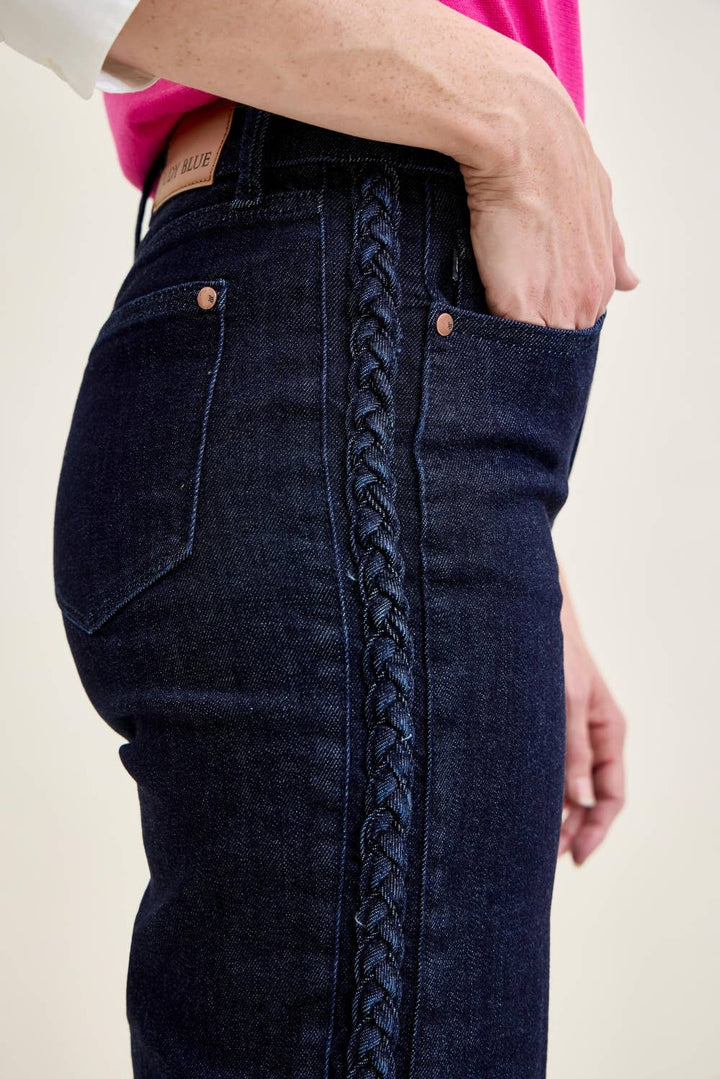 HW Side Seam Braid Detail Crop Wide