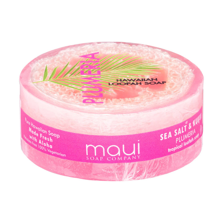 Plumeria Sea Salt & Kukui Exfoliating Loofah Soap 4.75oz