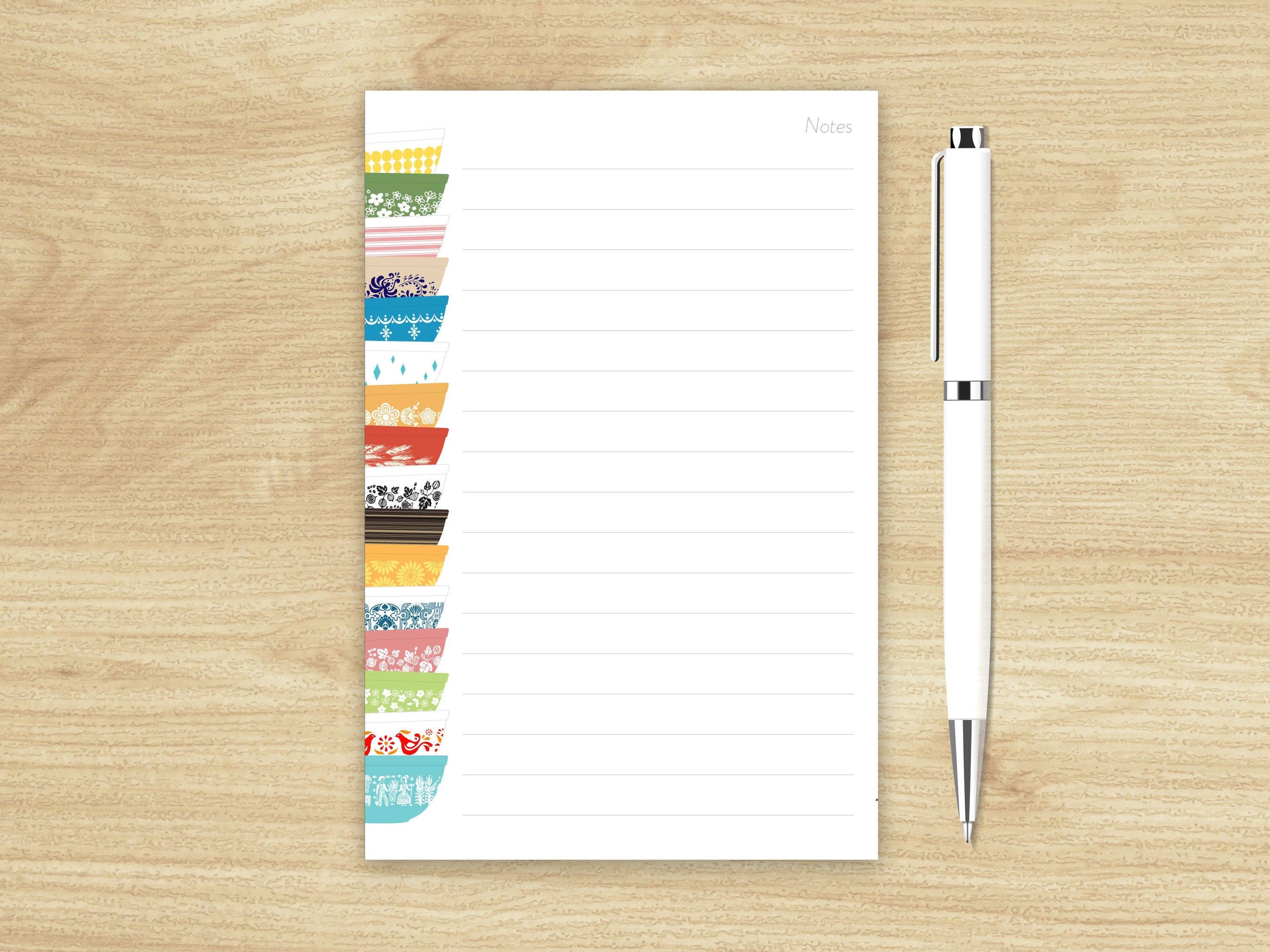 Pyrex-Inspired Stack Notepad – Retro Writing Pad: Blank pages