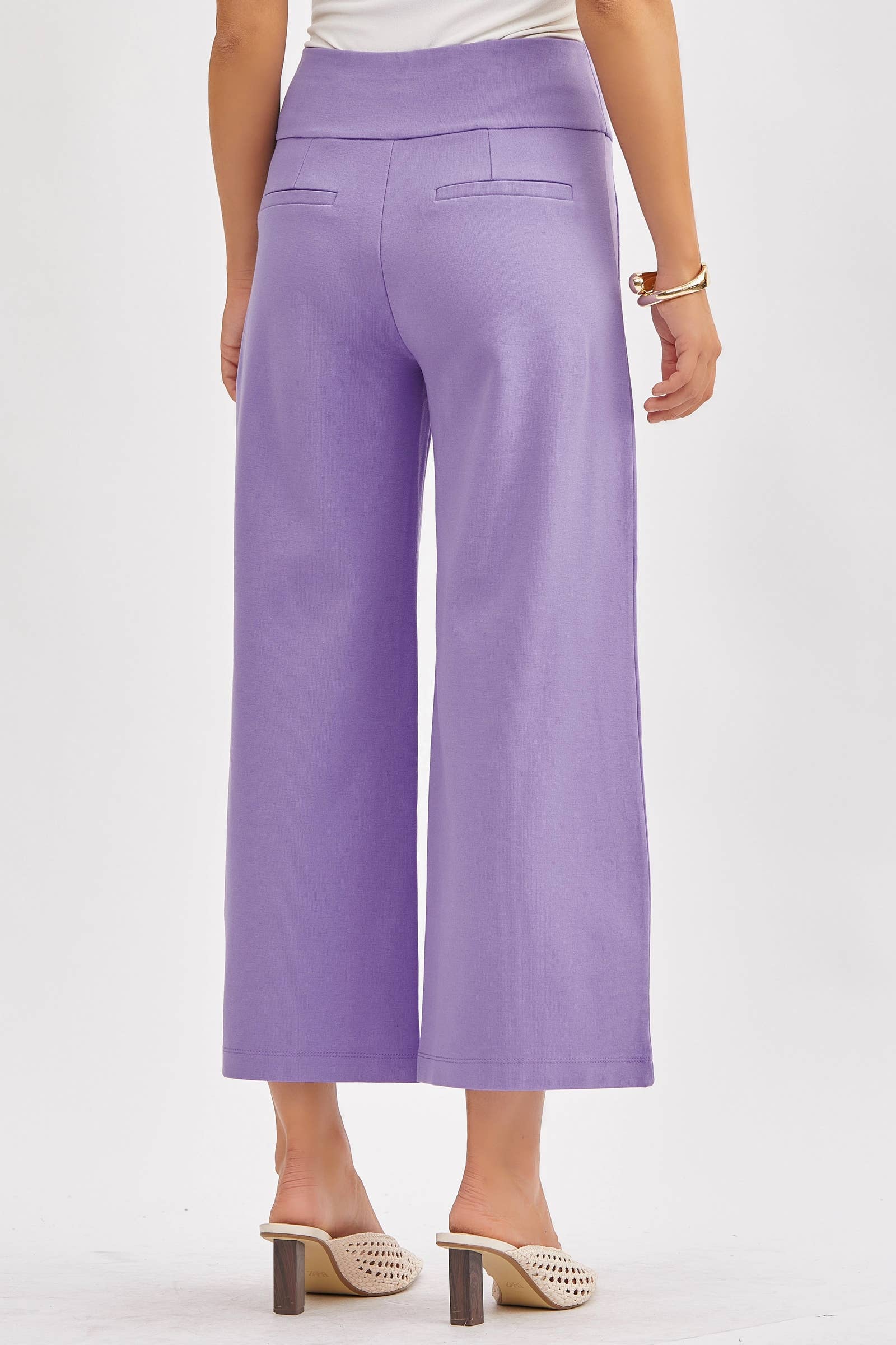 Magic Wide Cropped Pants: Violet