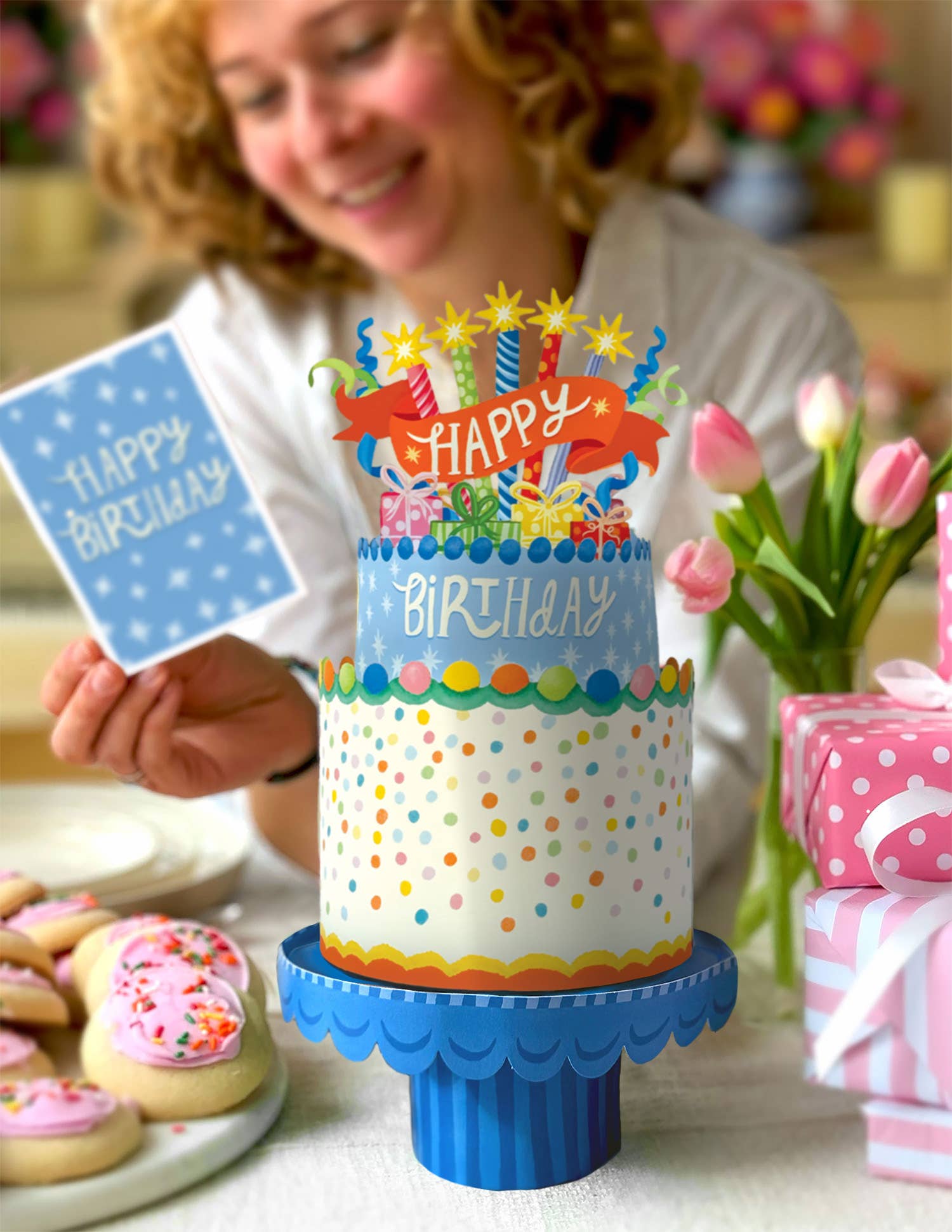 Confetti Birthday Cake (8 Pop-up Greeting Cards)