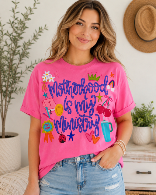 Motherhood is My Ministry Tee: Comfort Colors