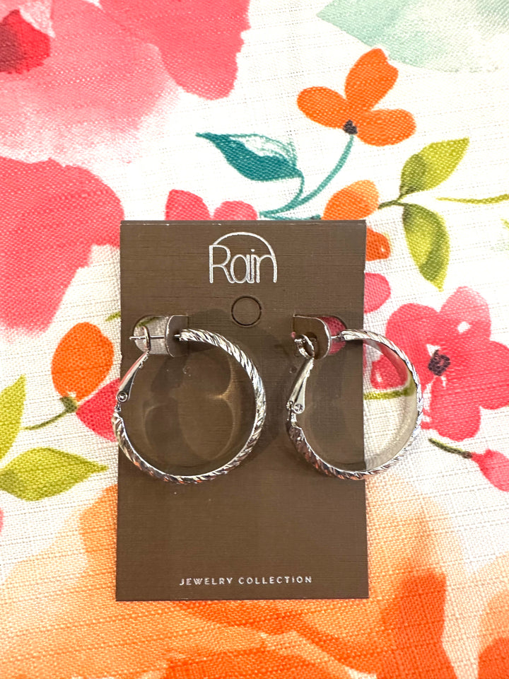 Rain Silver Hoop Earrings