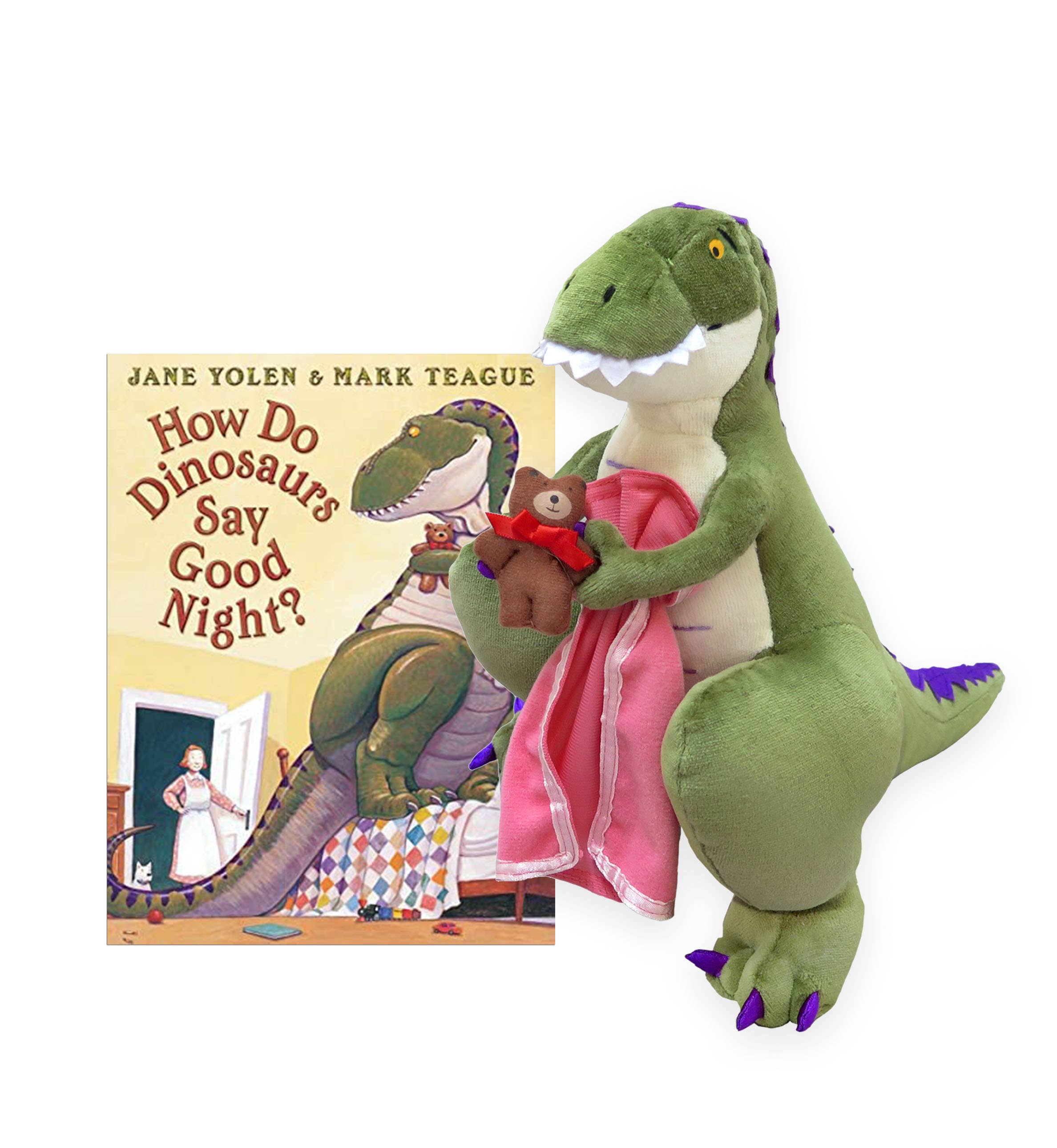 How Do Dinos Say Good Night? 14" & Board Book Set
