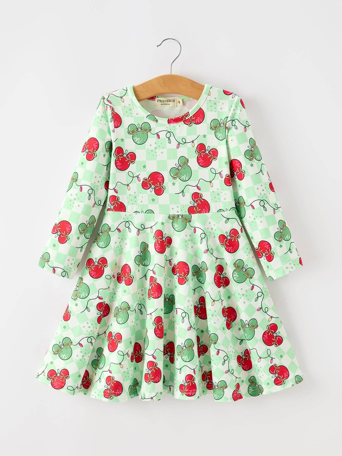 Disney Christmas Ornament Long Sleeve Twirl Dress
