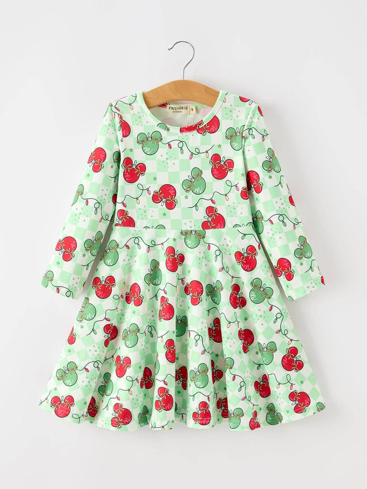 Disney Christmas Ornament Long Sleeve Twirl Dress