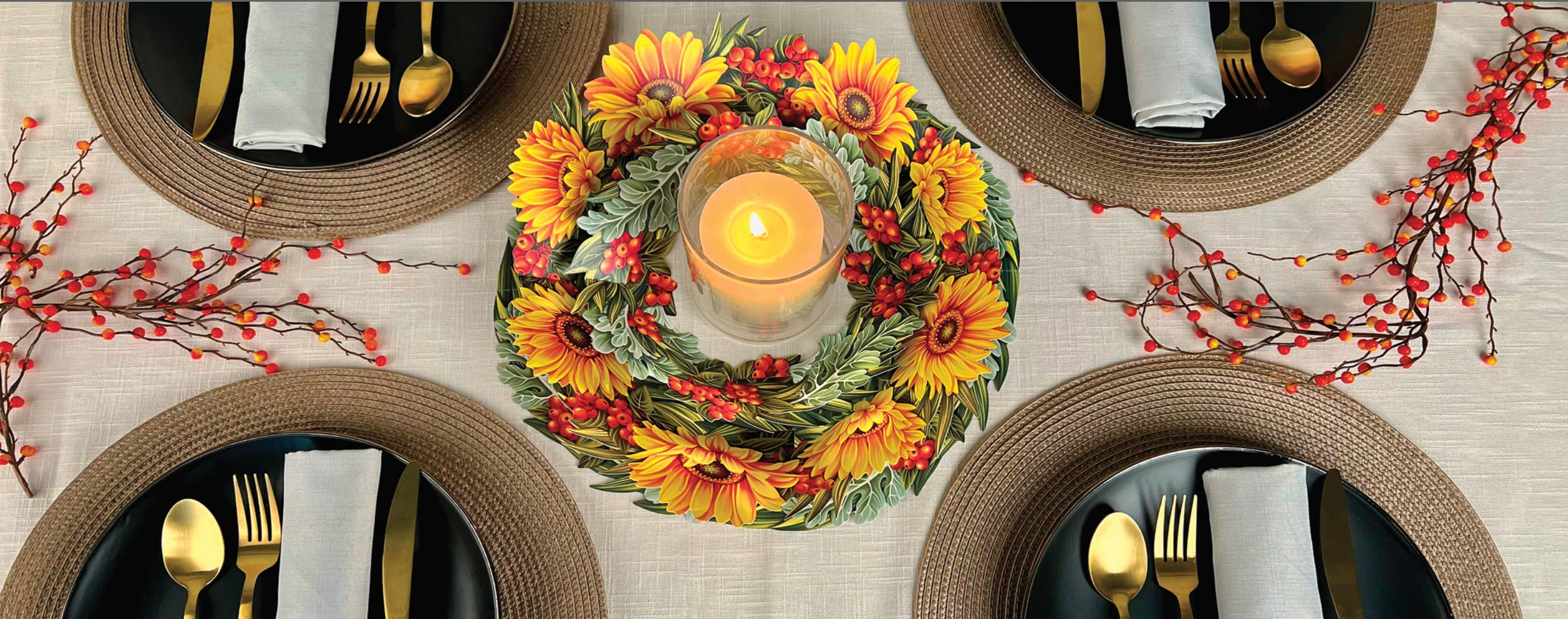Harvest Wreath (6 Pop-up Fall Greeting Cards)