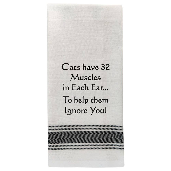 "Cats have 32 muscles...", Tea Towel