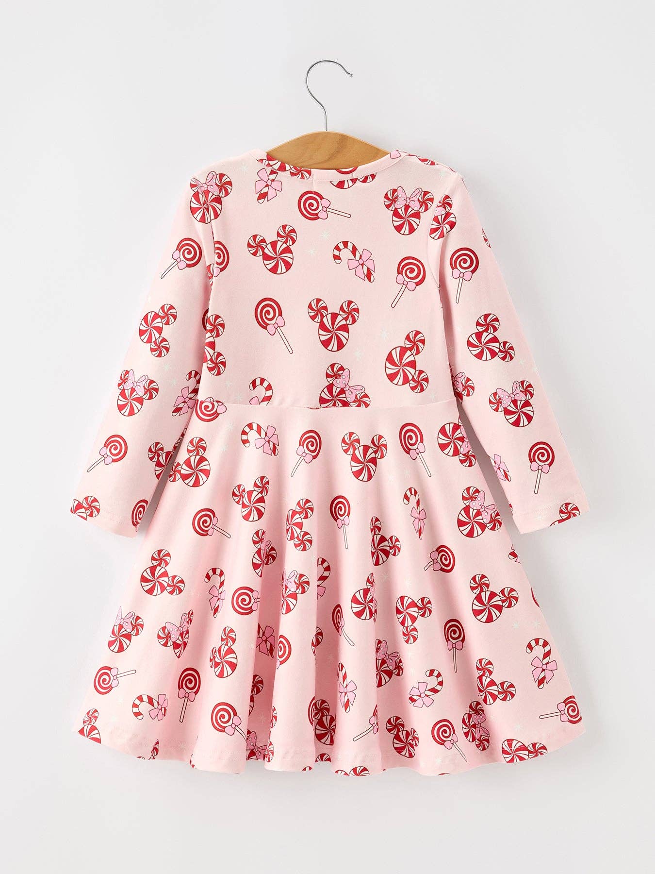 Disney Christmas Peppermint Long Sleeve Twirl Dress