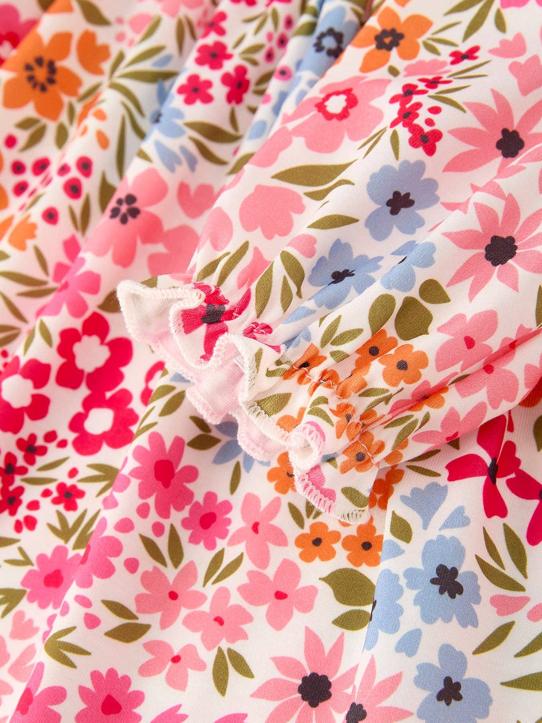 Pumpkin Bow Smocked Floral Dress