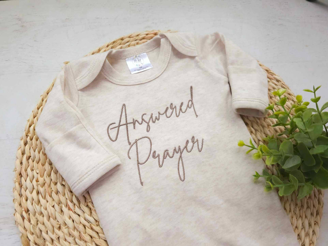 Baby Romper | Answered Prayers Oatmeal: 0-3M / Romper Only