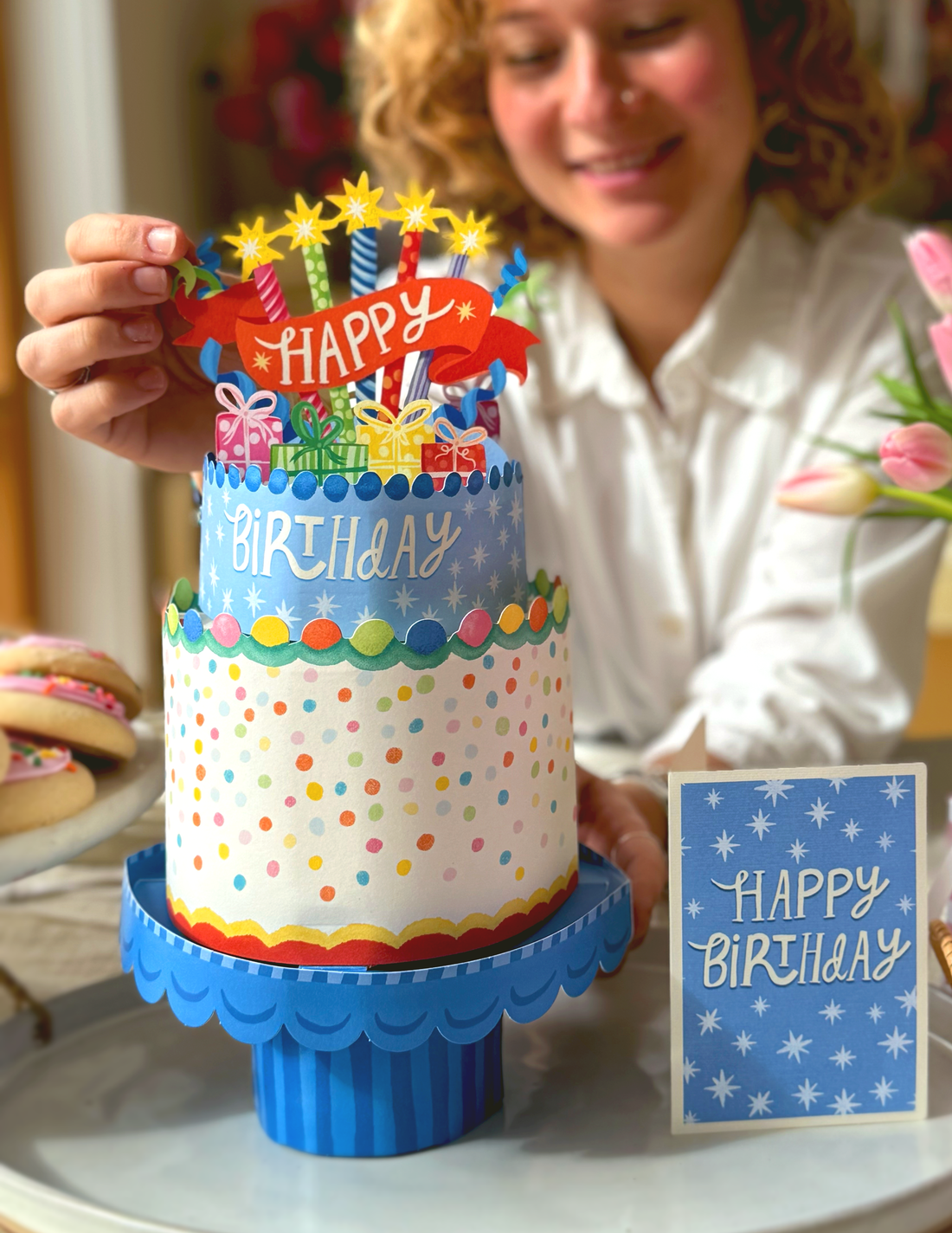 Confetti Birthday Cake (8 Pop-up Greeting Cards)