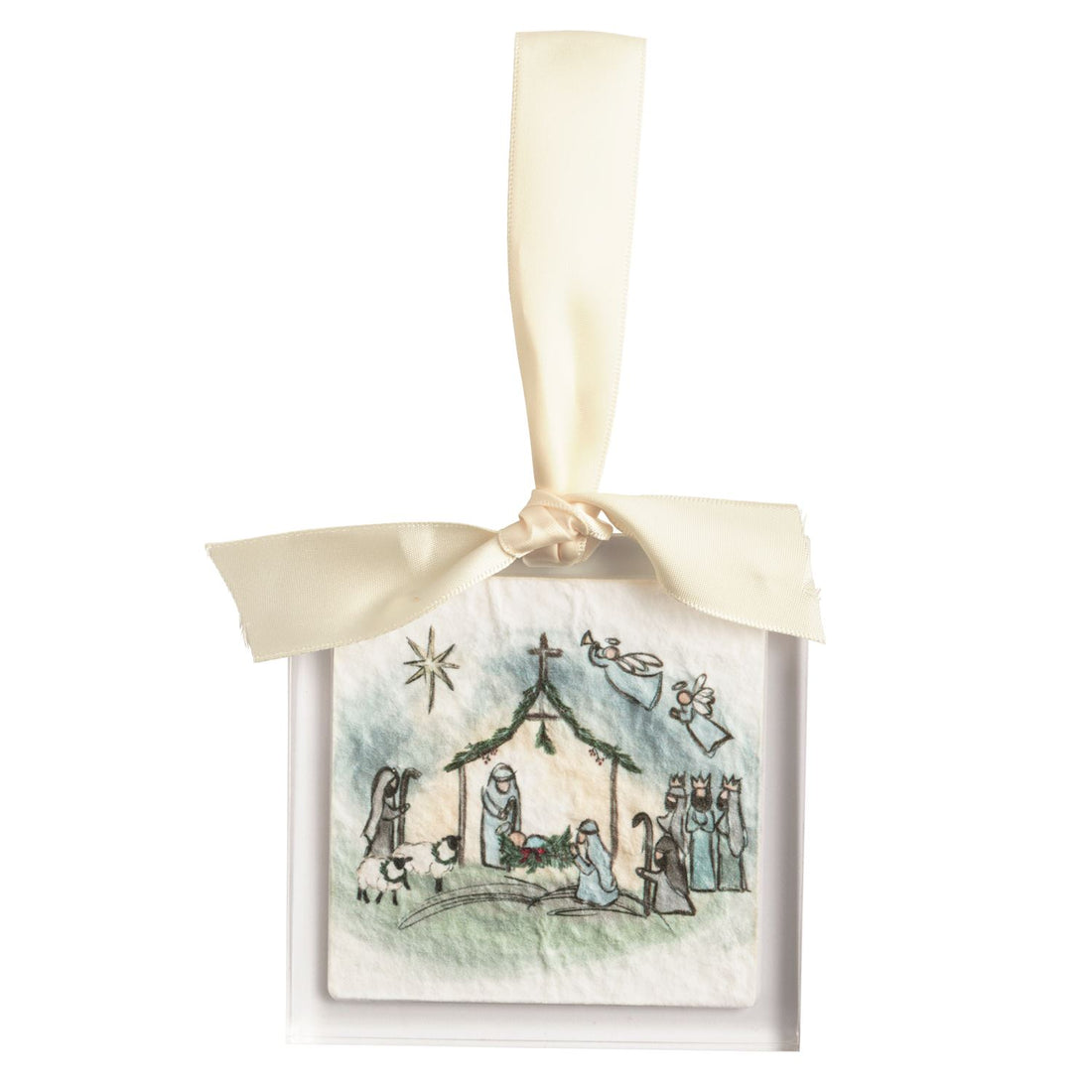 Acrylic Ornament: Nativity, Manger, Mary & Joseph
