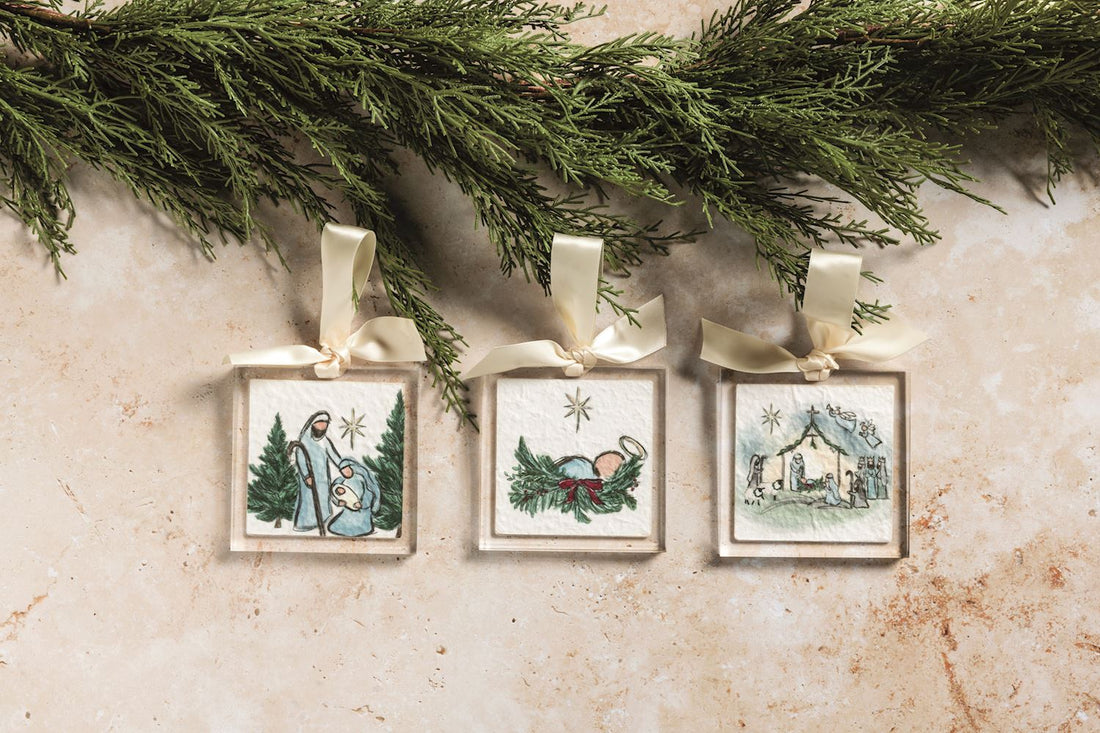 Acrylic Ornament: Nativity, Manger, Mary & Joseph