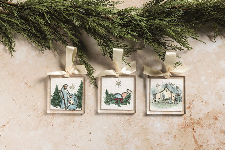 Acrylic Ornament: Nativity, Manger, Mary & Joseph
