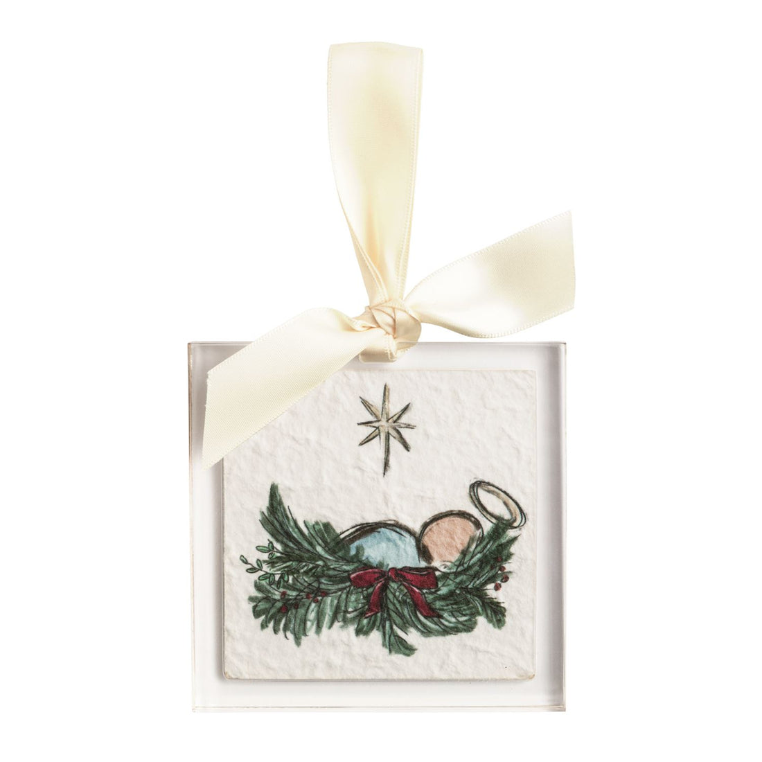 Acrylic Ornament: Nativity, Manger, Mary & Joseph