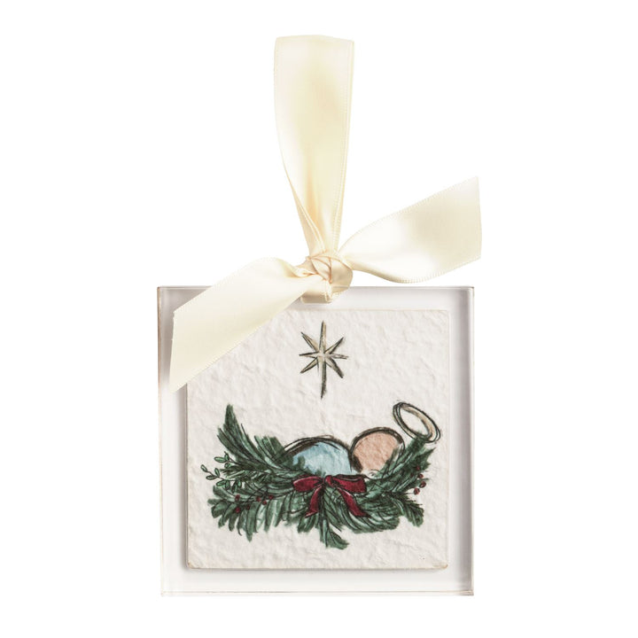 Acrylic Ornament: Nativity, Manger, Mary & Joseph