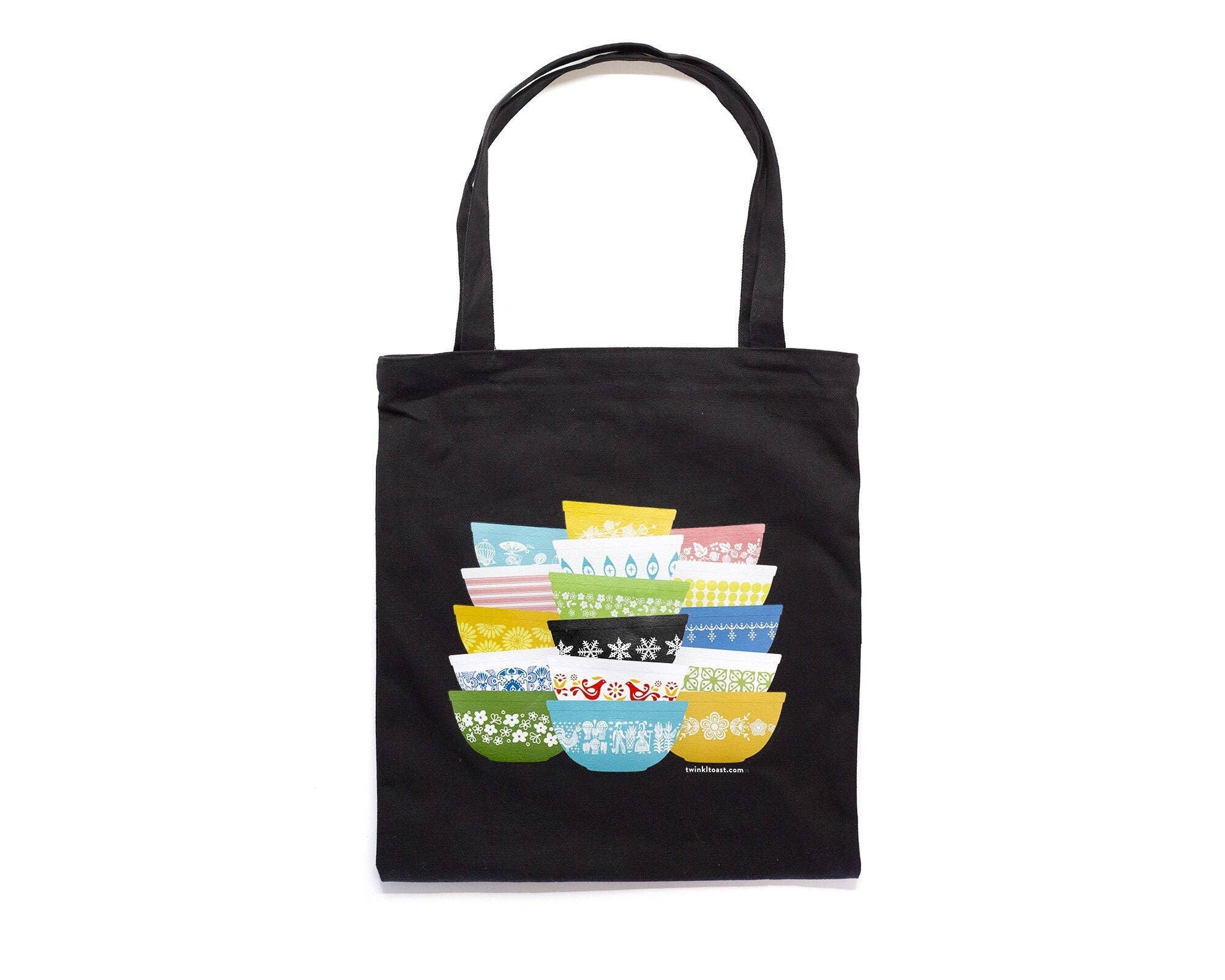 Black. Pyrex Inspired Zipper Tote Bag