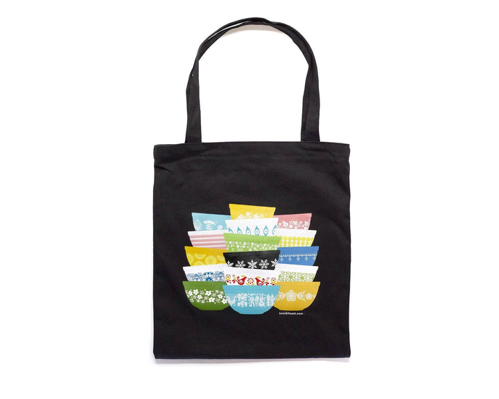 Black. Pyrex Inspired Zipper Tote Bag
