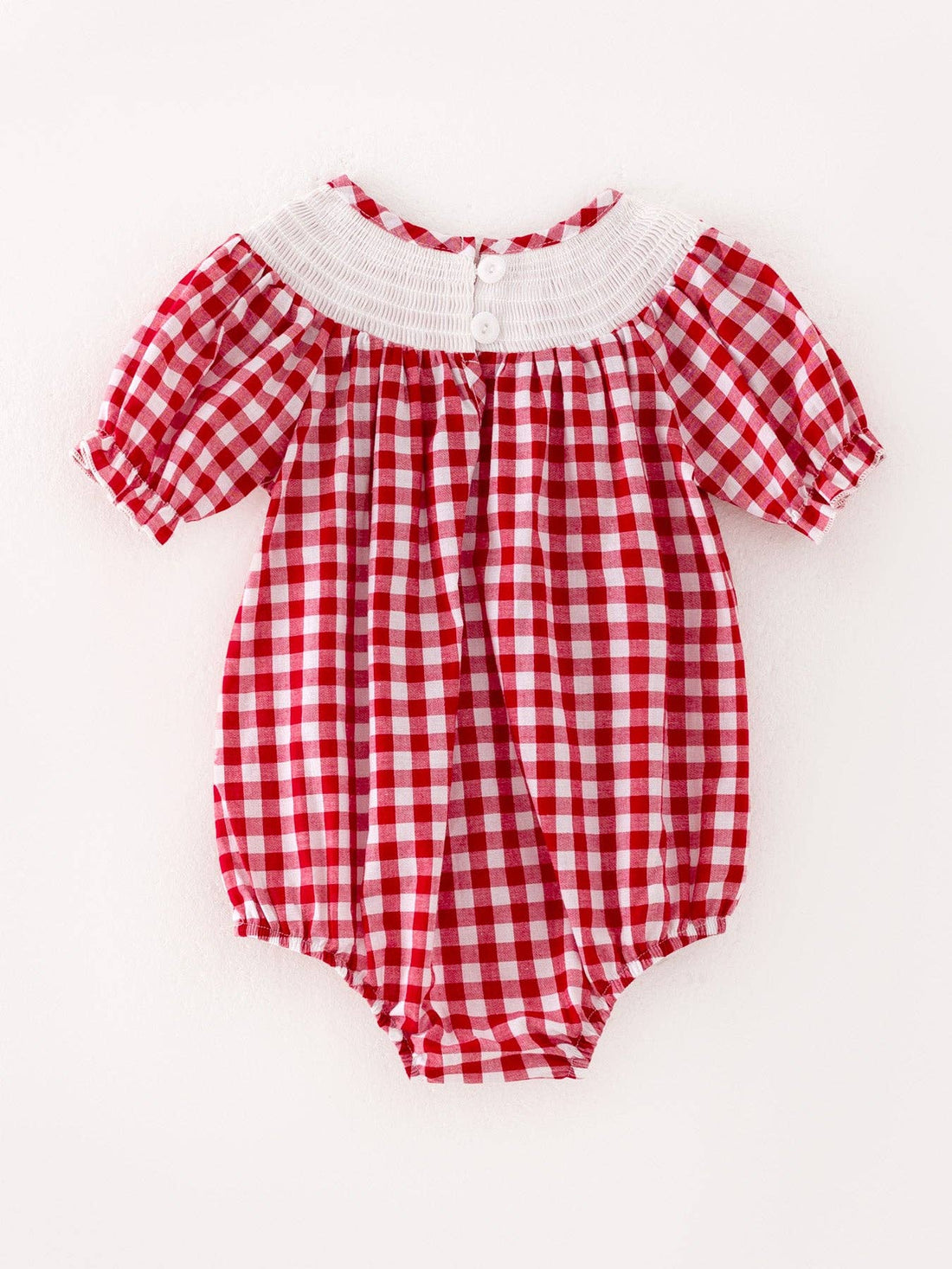 Christmas Tree Smocking Embroidered Romper