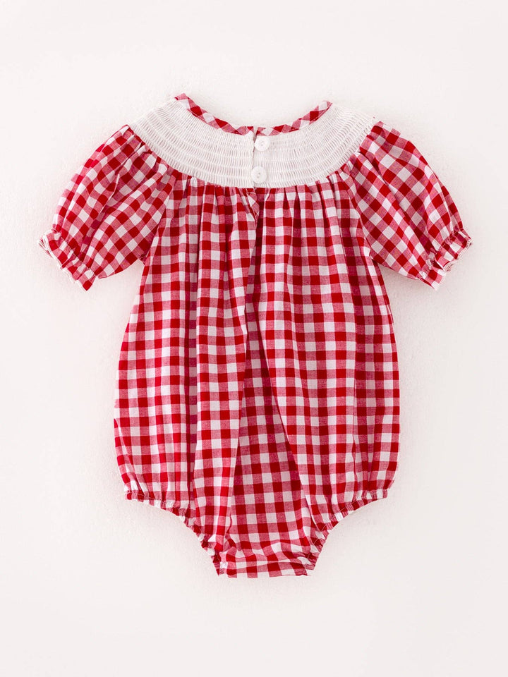 Christmas Tree Smocking Embroidered Romper