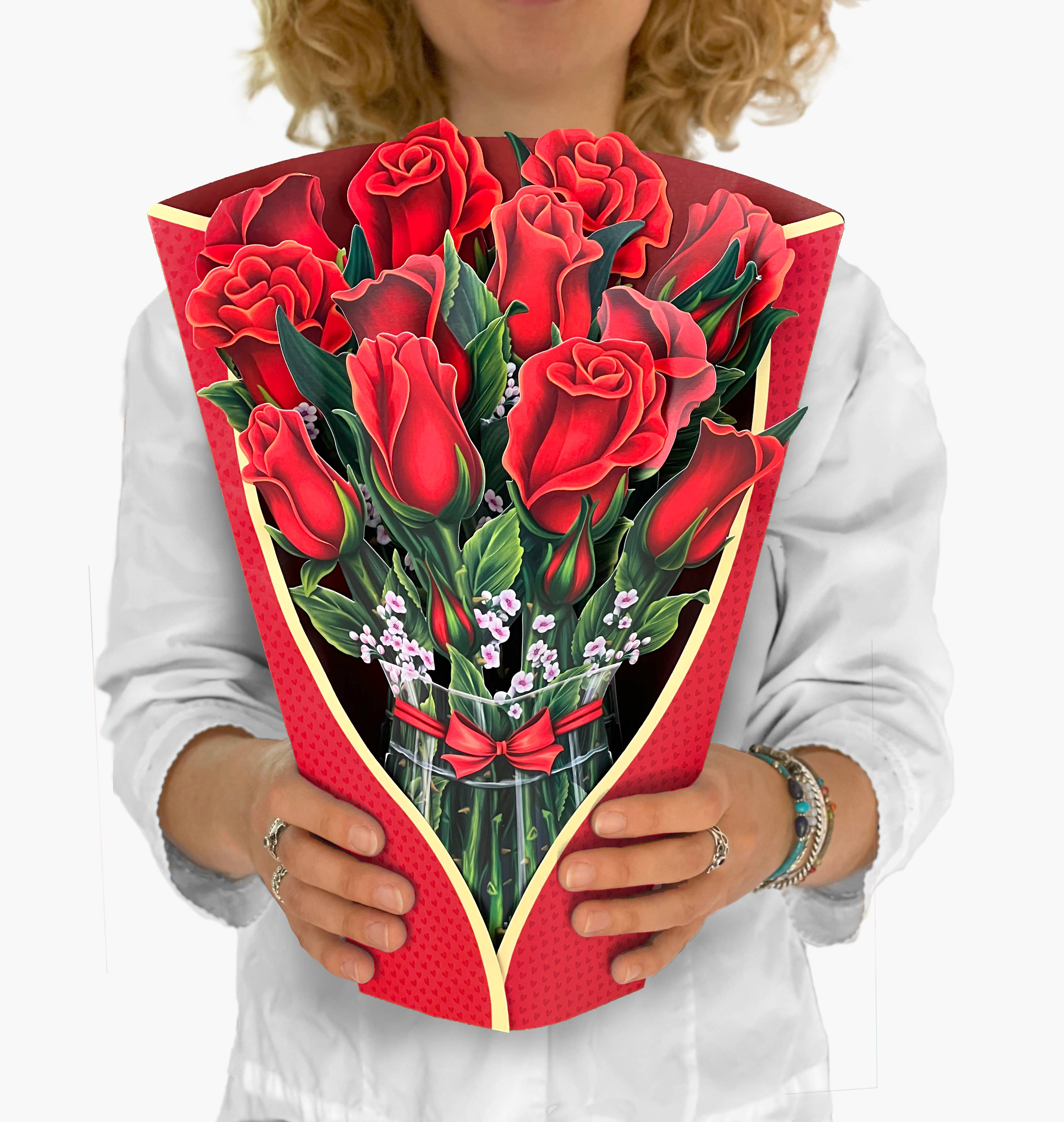 Red Roses (8 Pop-up Greeting Cards)