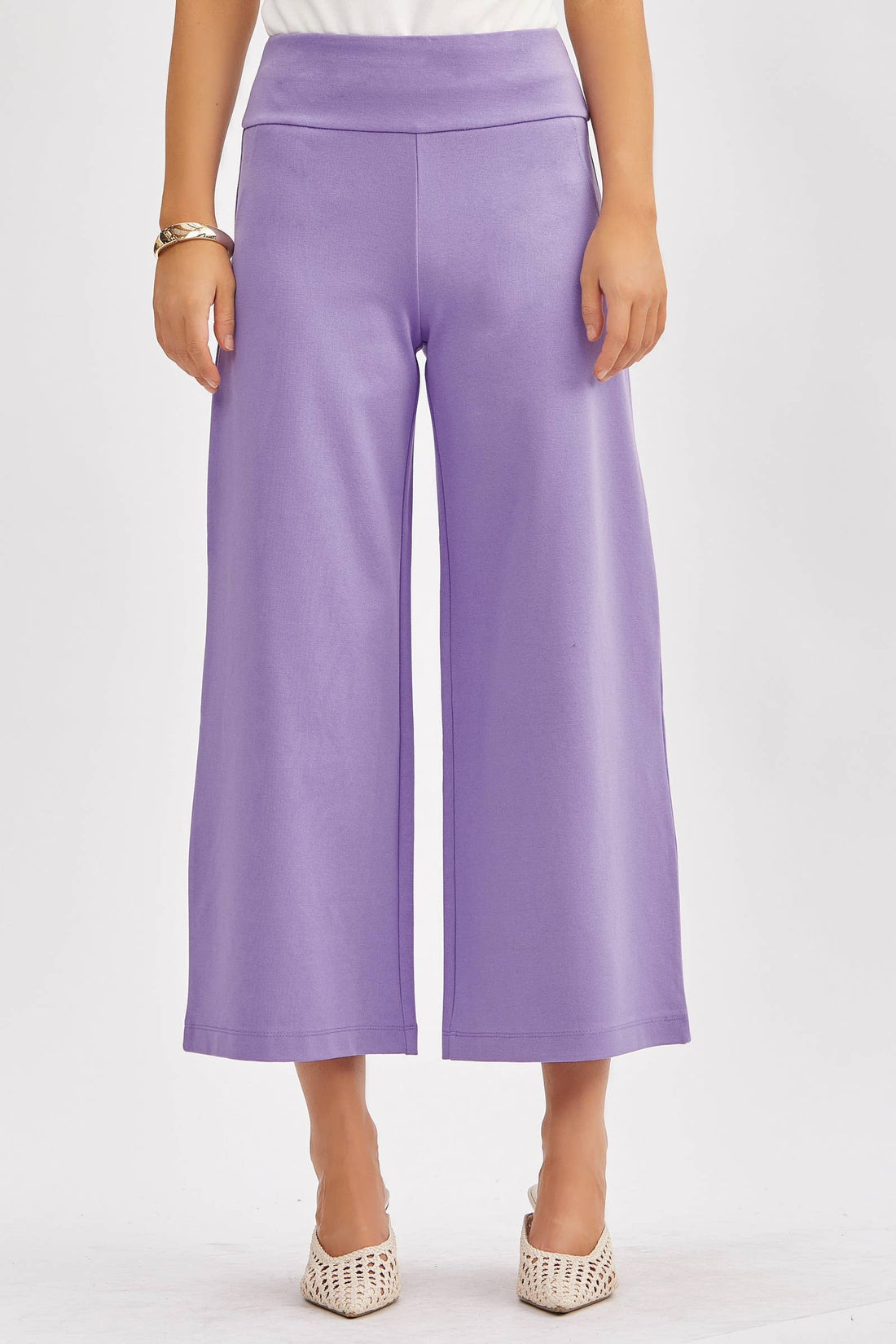 Magic Wide Cropped Pants: Violet