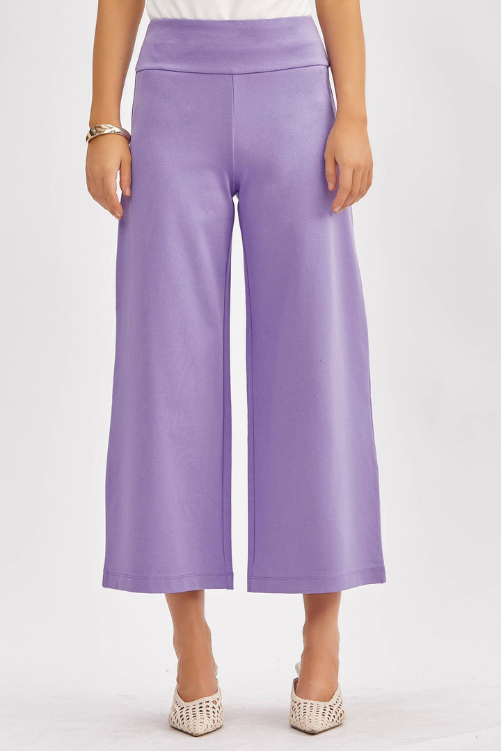 Magic Wide Cropped Pants: Violet