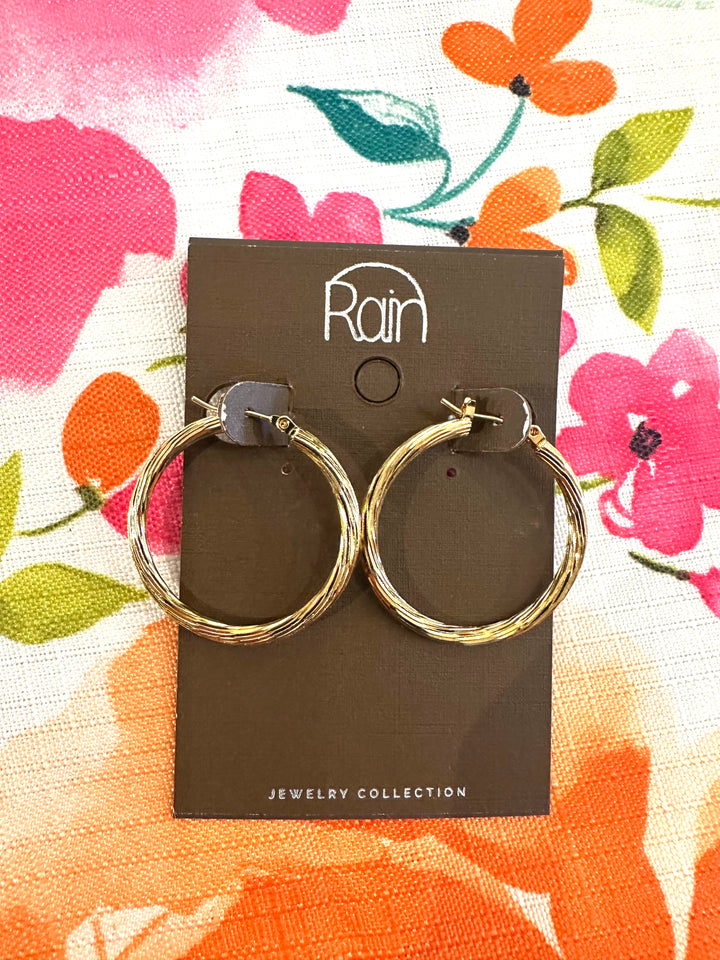Rain Gold Hoop Earrings