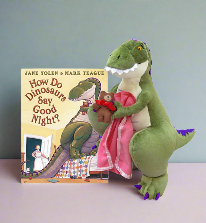 How Do Dinos Say Good Night? 14" & Board Book Set