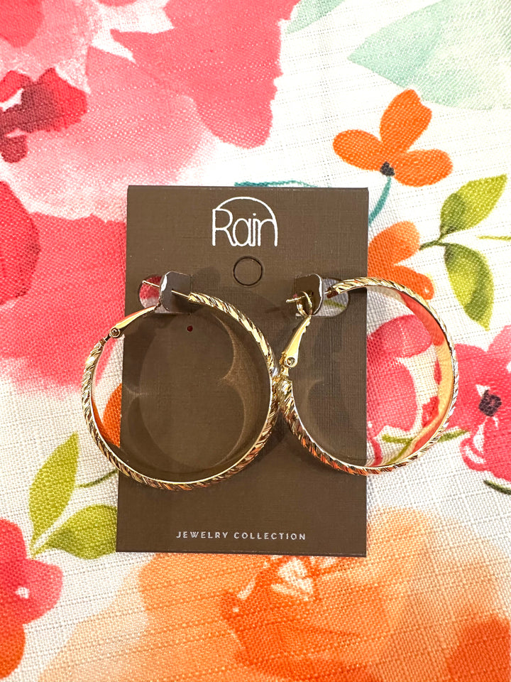 Rain Large Gold Hoop Earrings