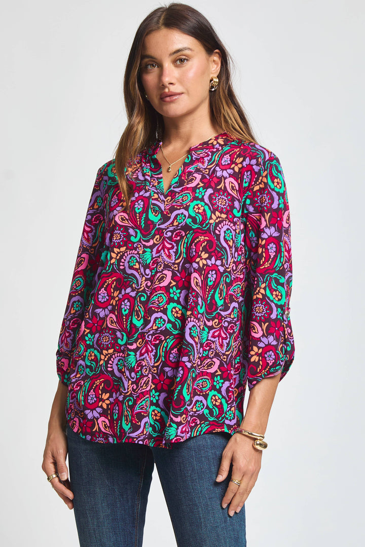 Paisley Print Lizzy Top: WINE