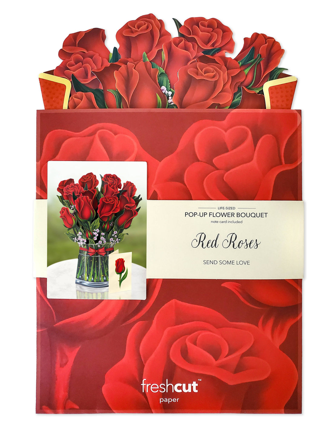 Red Roses (8 Pop-up Greeting Cards)