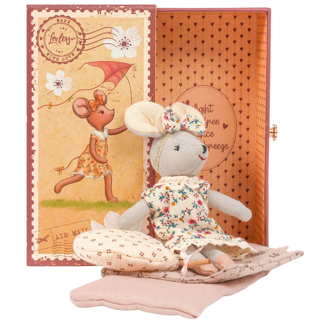 Mouse Chloe in Stamp Holder Box with Bedding  
