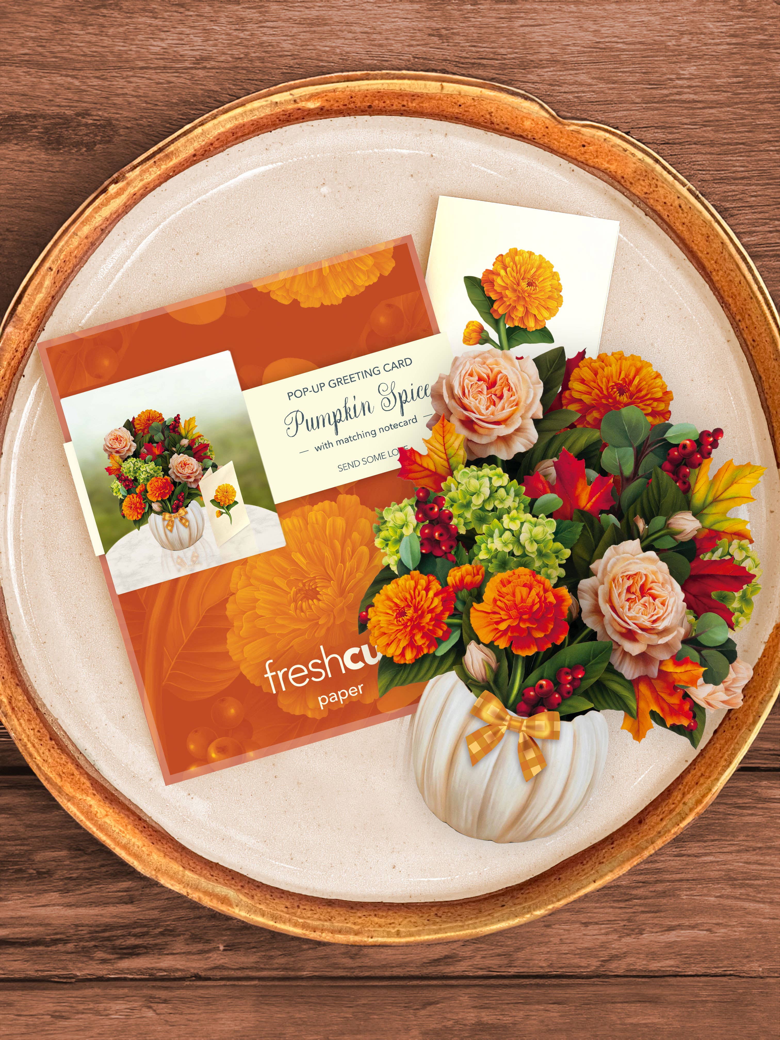 Mini Pumpkin Spice (10 Pop-up Greeting Cards)