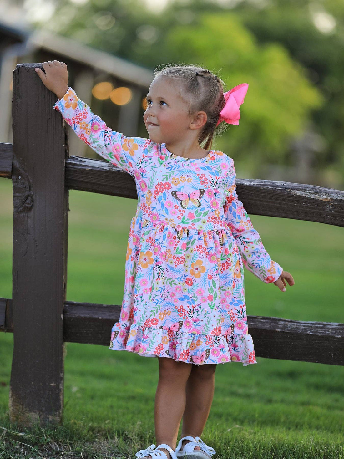 Fall Butterfly Floral Dress