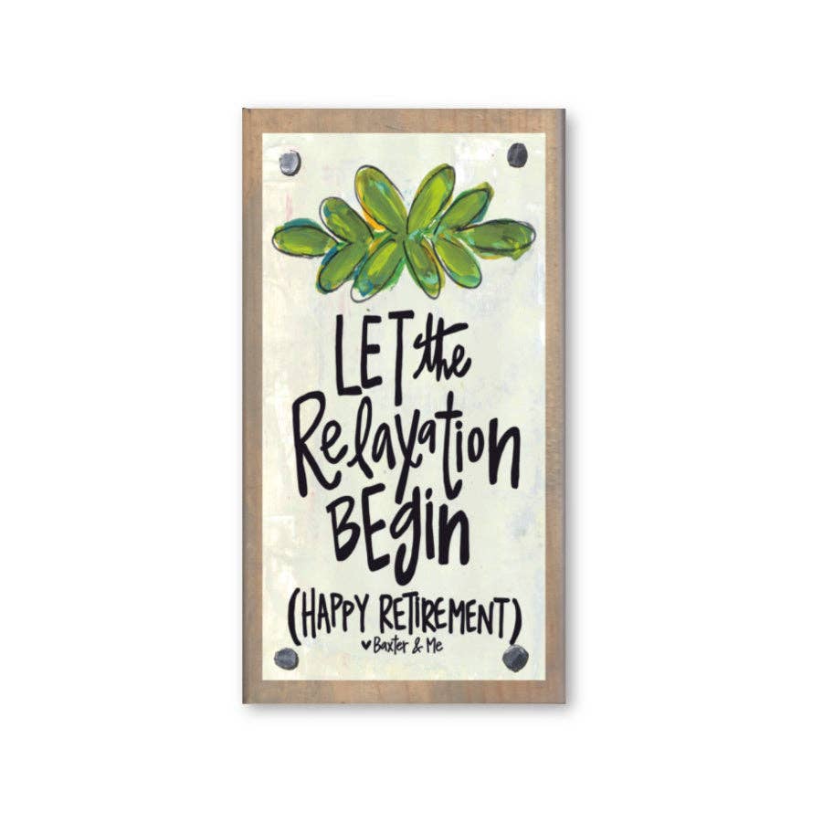 Relaxation Retirement Driftwood Happy Block