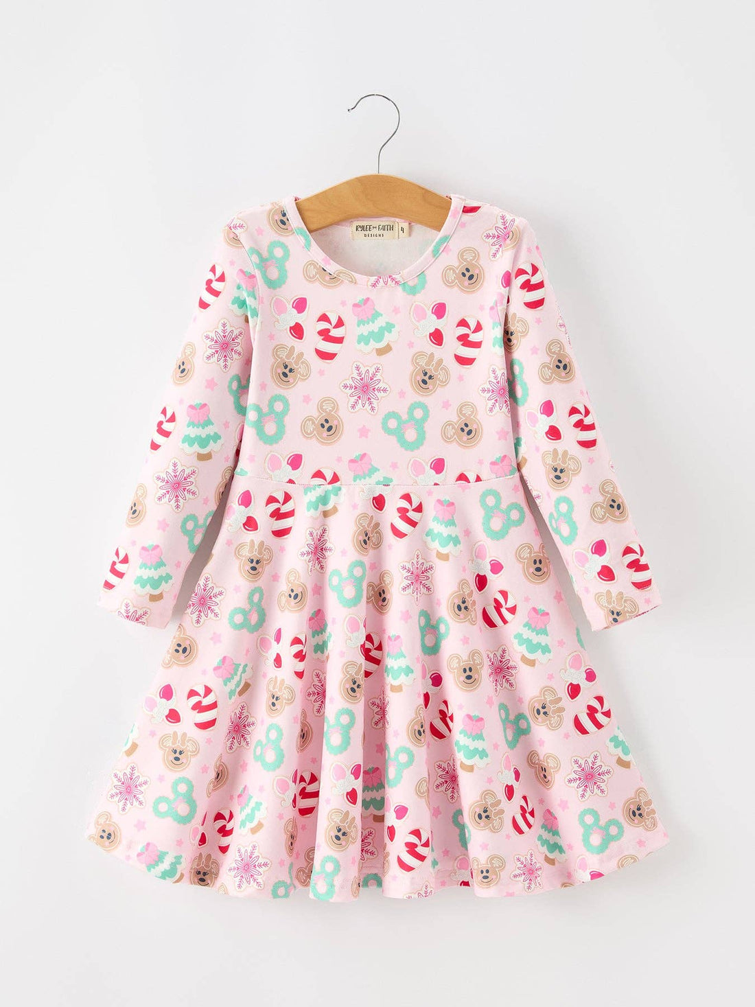 Disney Christmas Gingerbread Long Sleeve Twirl Dress