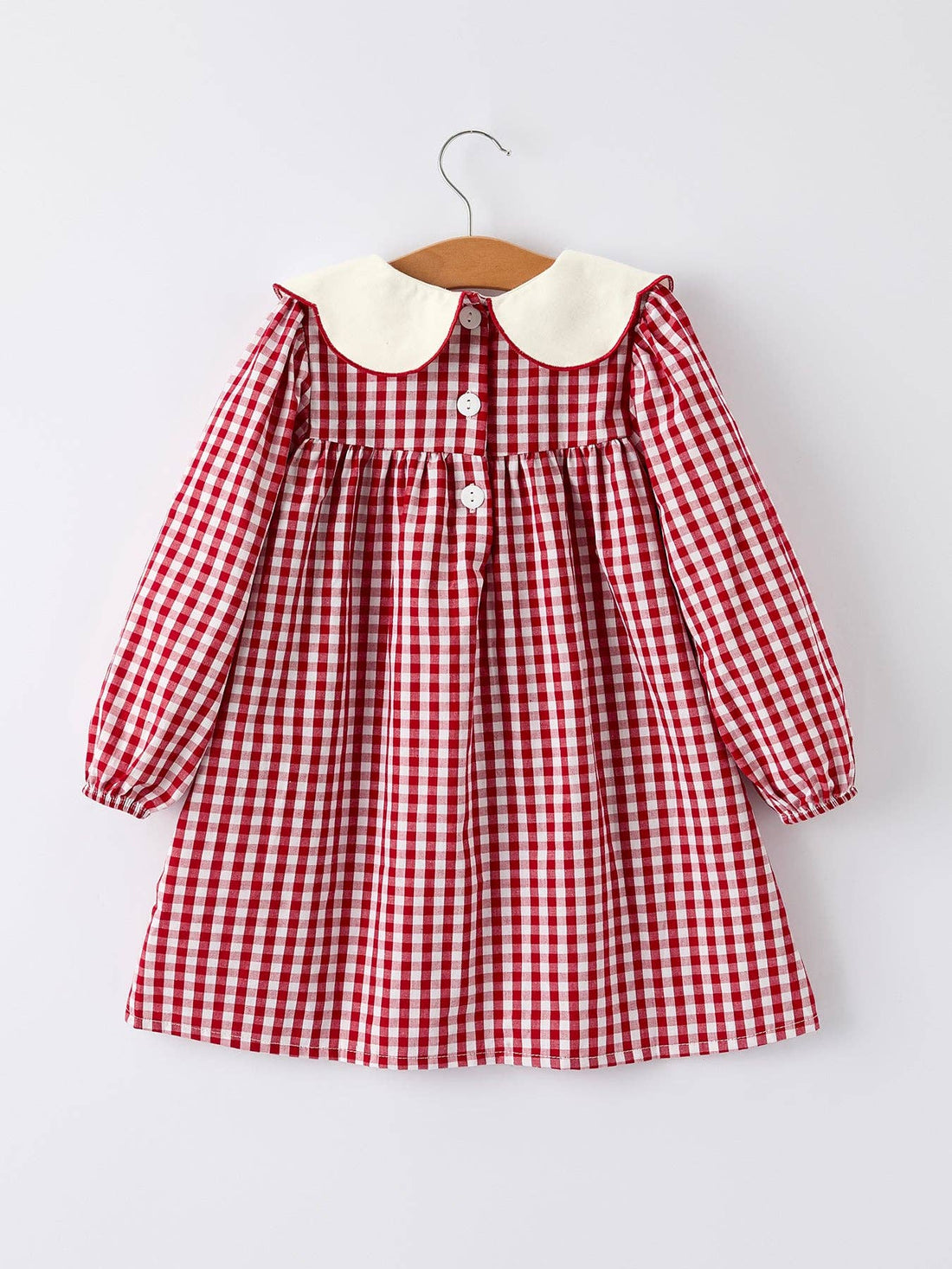 Christmas Embroidered Christmas Tree Plaid Dress