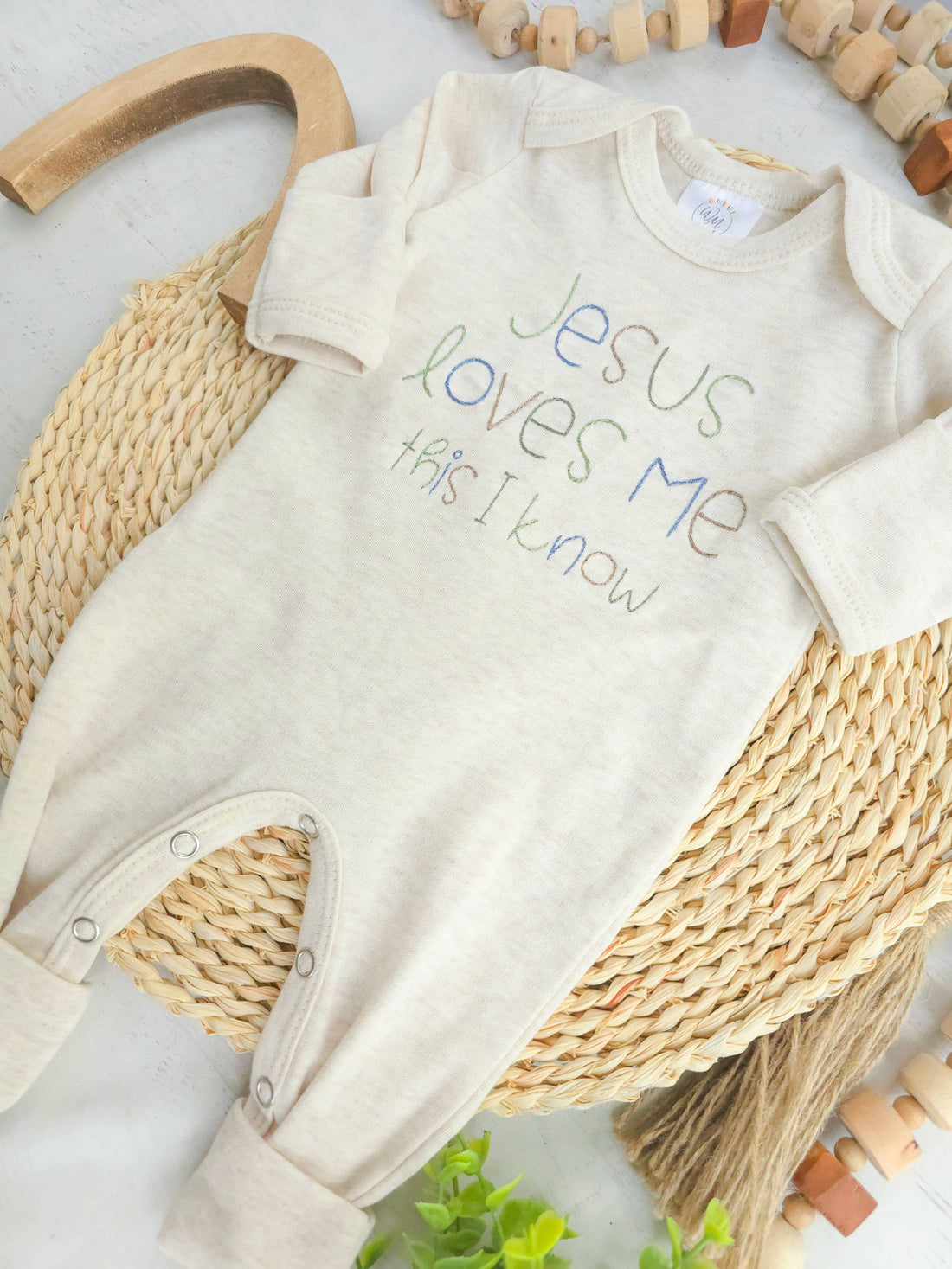 Baby Romper | Baby Boy Outfit - Jesus Loves Me: 0-3 months / Romper only