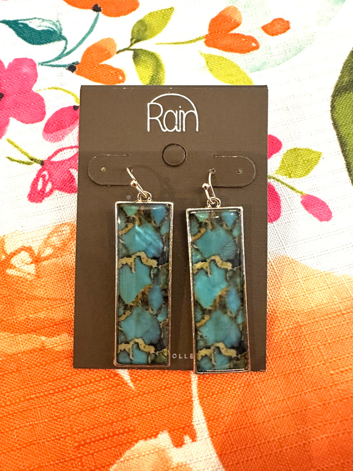 Rain Blue & Gold Earrings