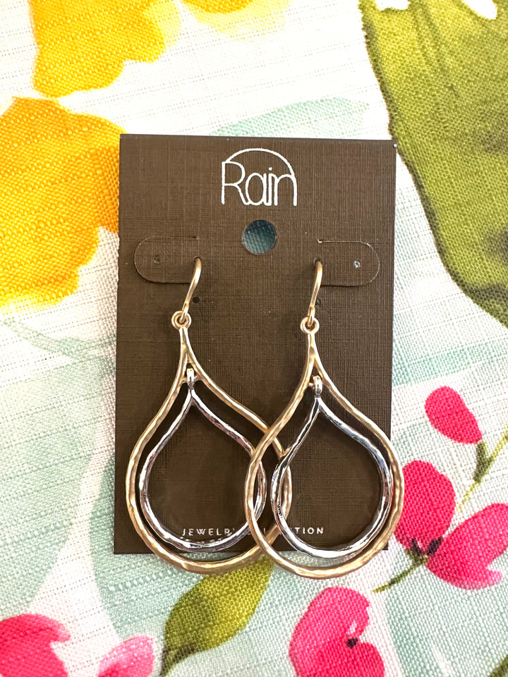 Rain Gold & Silver Teardrop Earrings