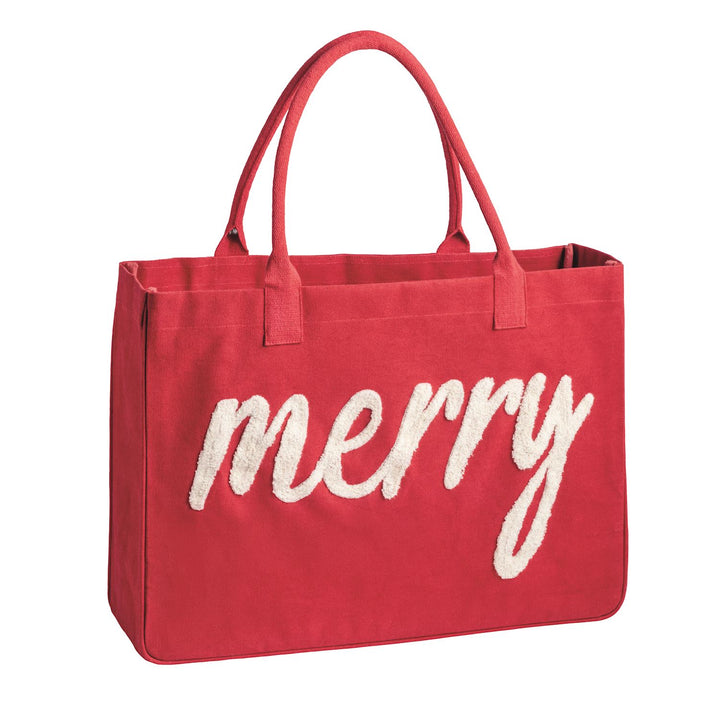 Red Merry Bouclé Tote