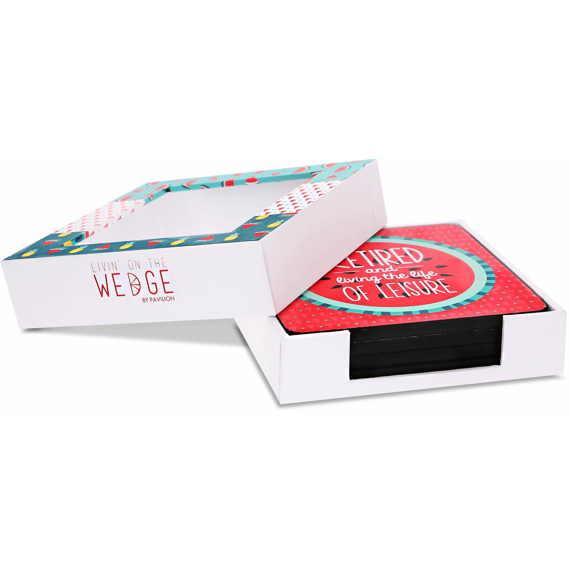 Hello Retirement - 4" Coaster Set with Box (4 Piece)