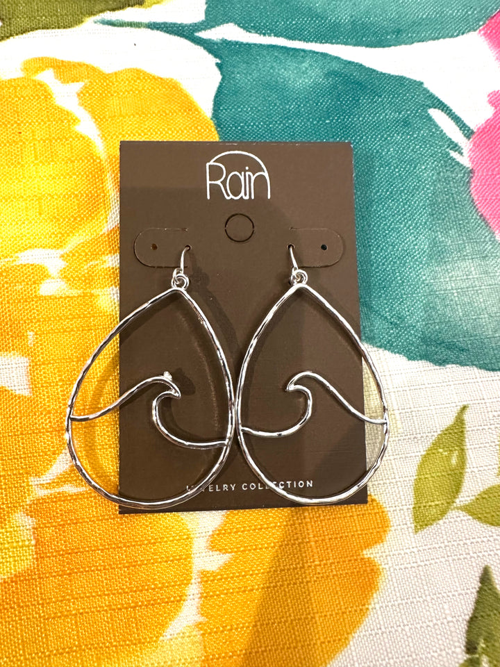 Rain Silver Wave Earrings