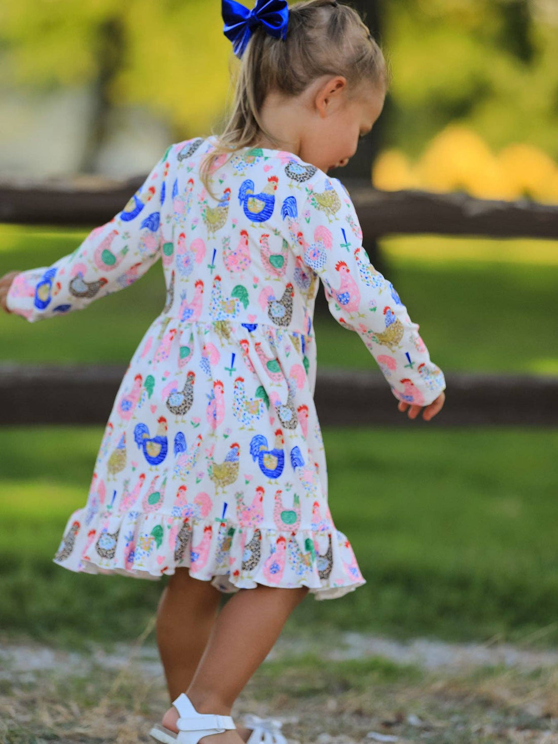 Fall Farm Chickens Twirl Dress