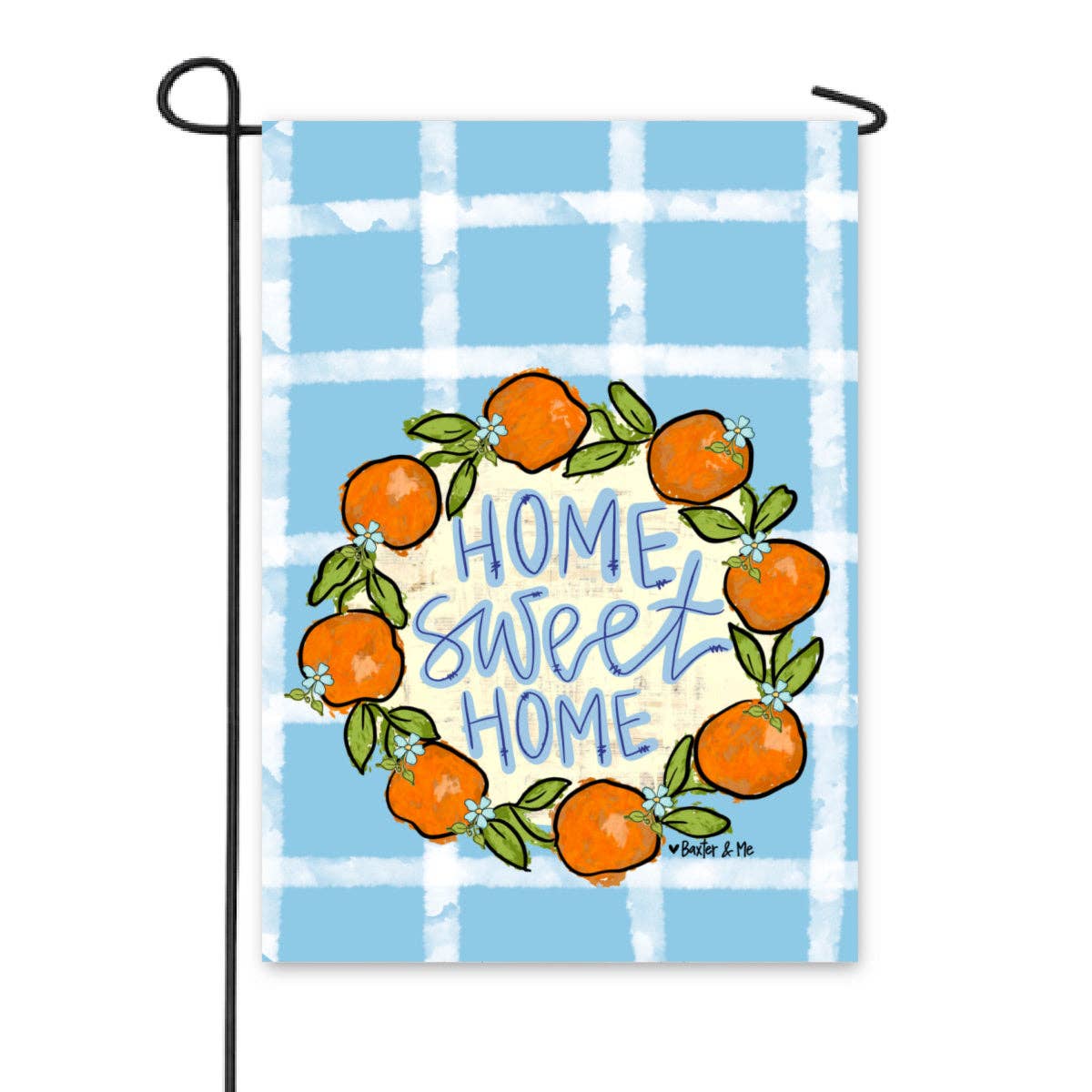 Home Sweet Home Orange Wreath Garden Flag