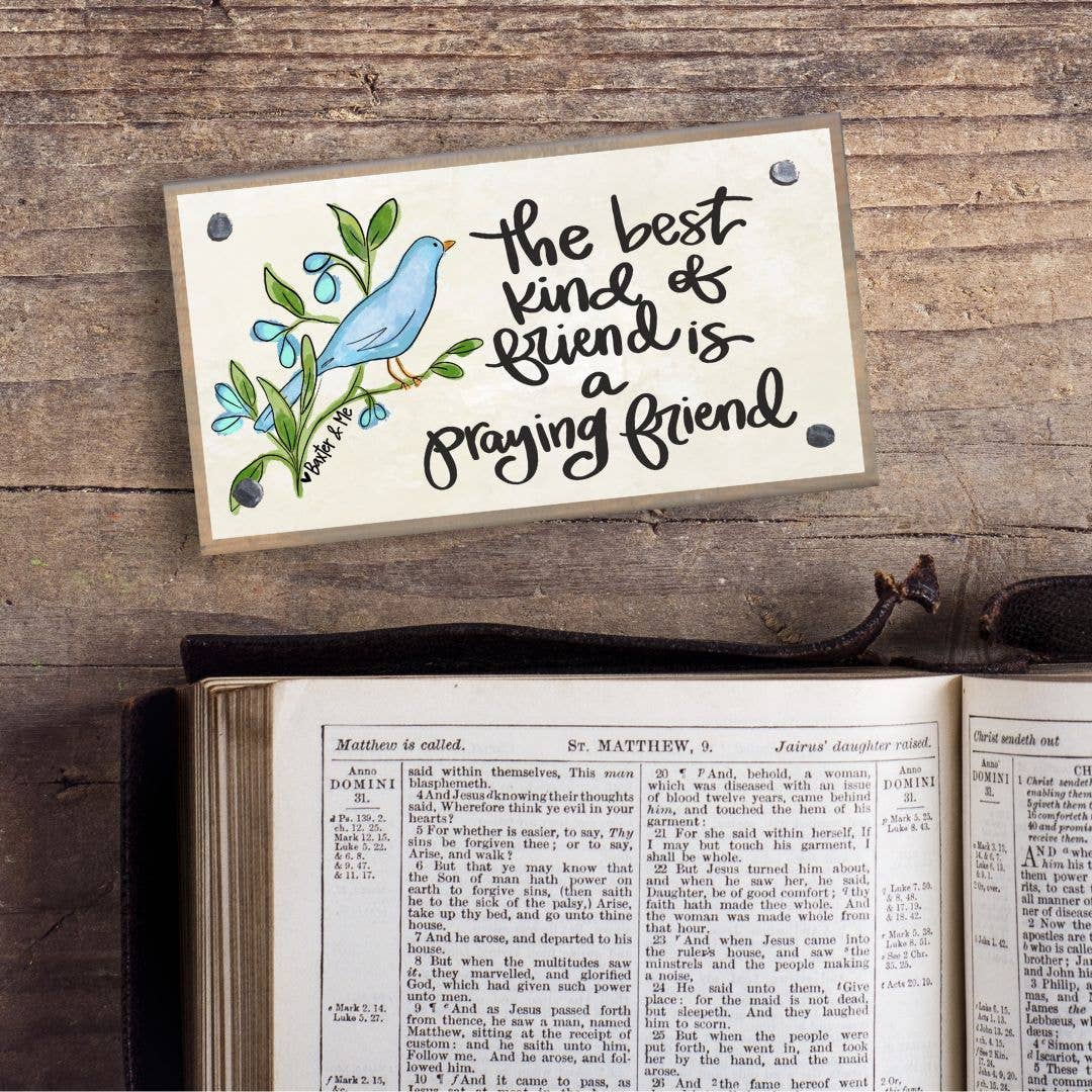 Praying Friend Driftwood Happy Block